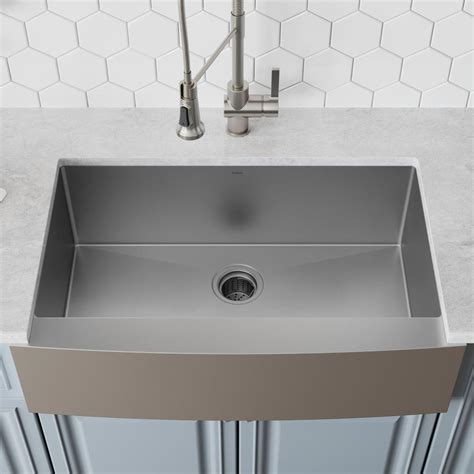 kraus stainless steel apron sink walnut cabinets|kraus 33 apron front.